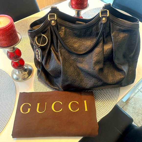 Gucci Guccissima Large Sukey Tote Bag Black - Picture 1 of 5